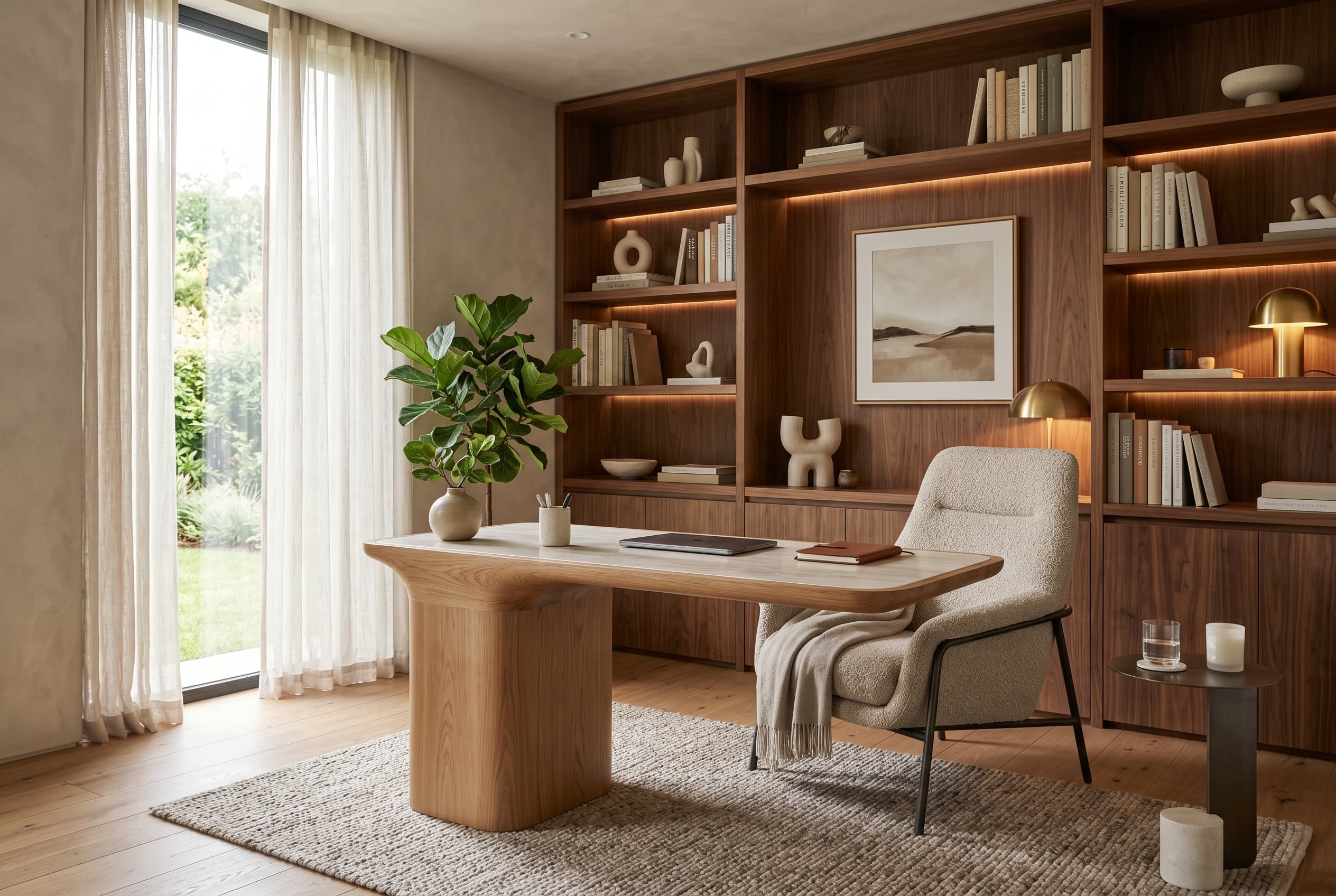 Designed home office edit with sharing and gallery controls